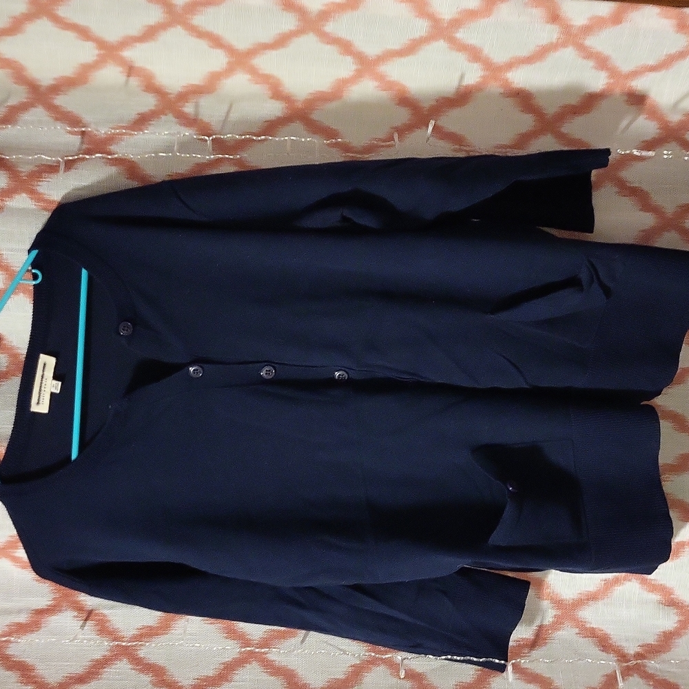 Navy Blue Button Sweater
